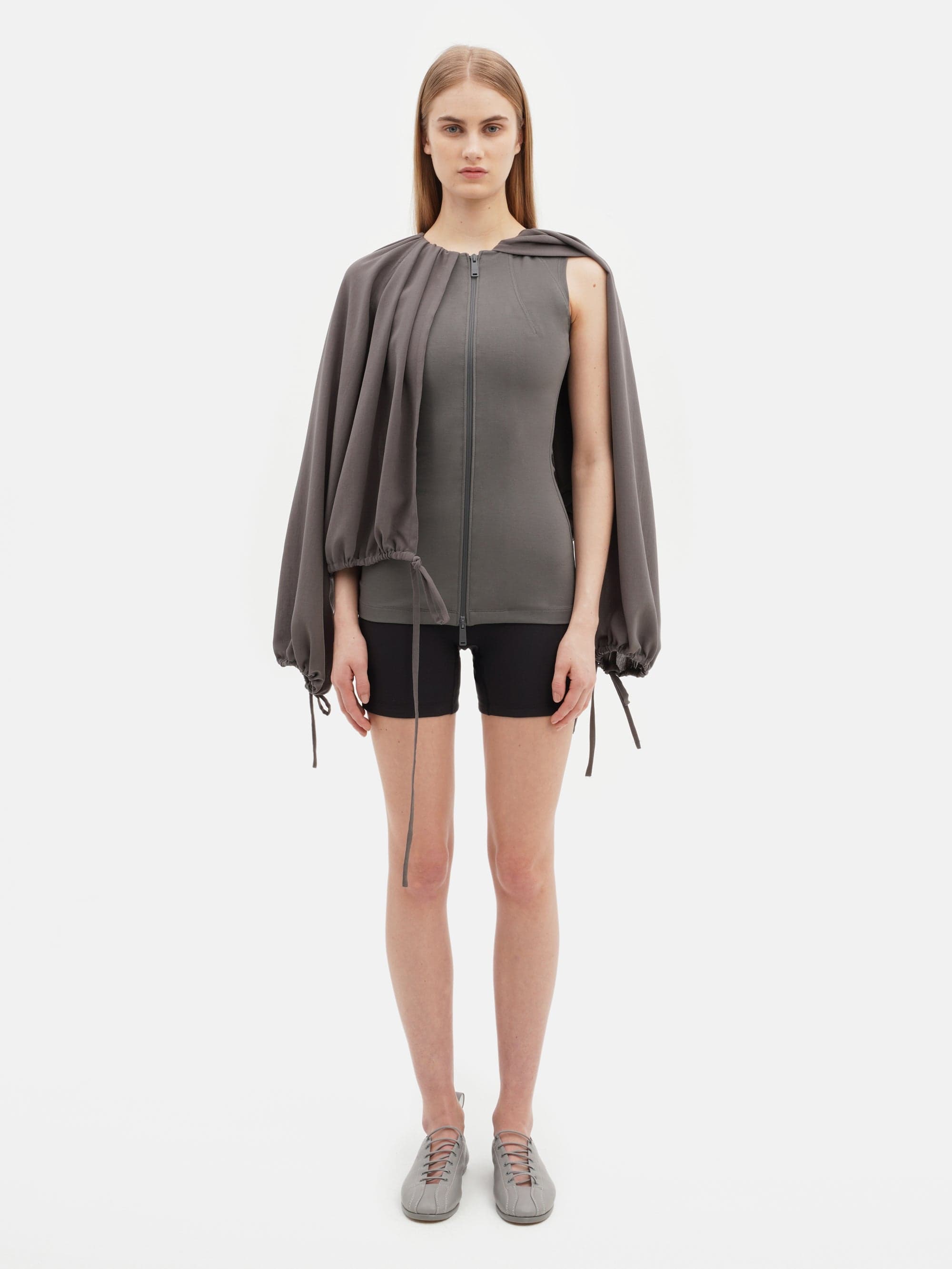 Double Layer Balloon Jacket Grey