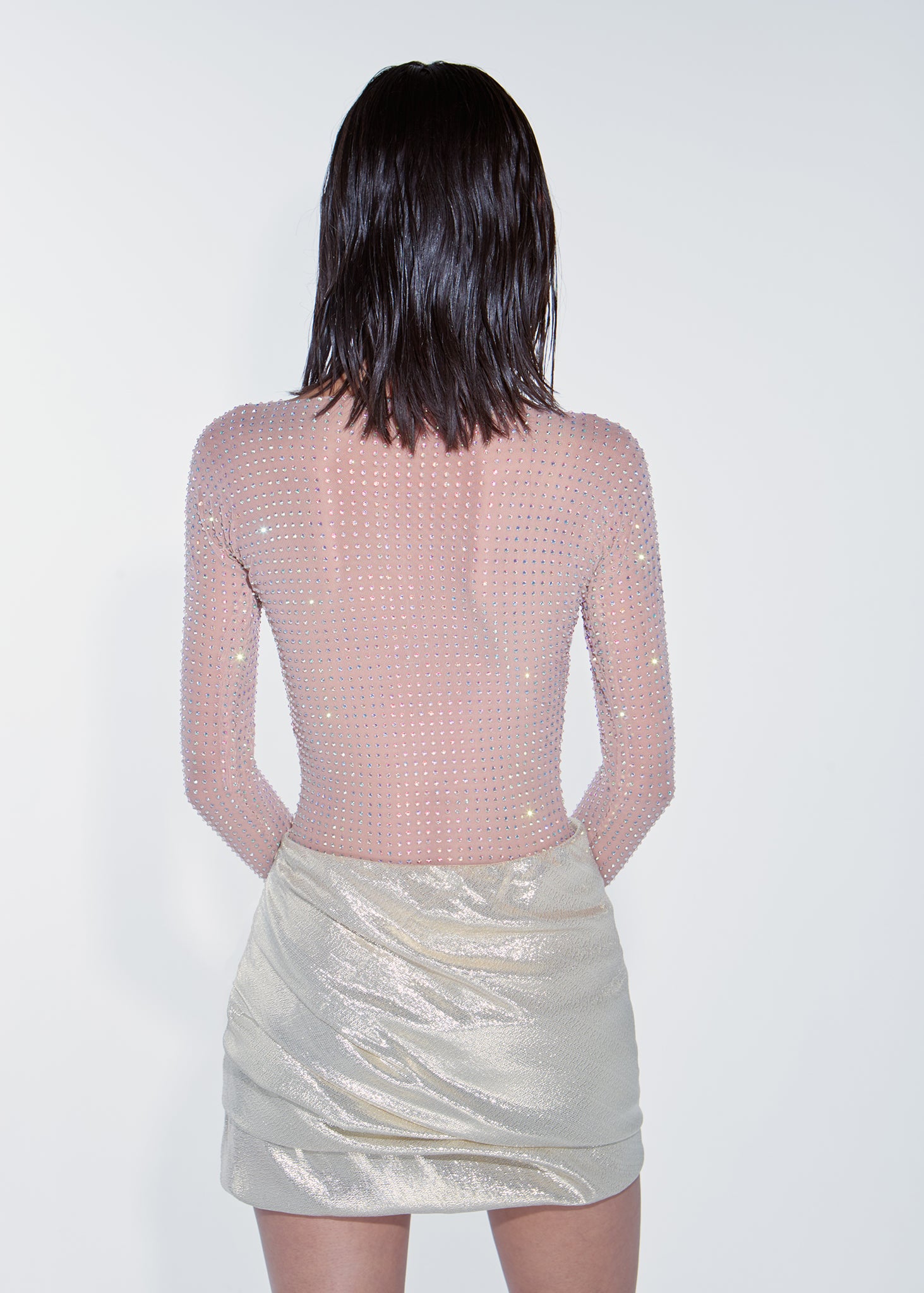 CRYSTAL BODYSUIT - Nude