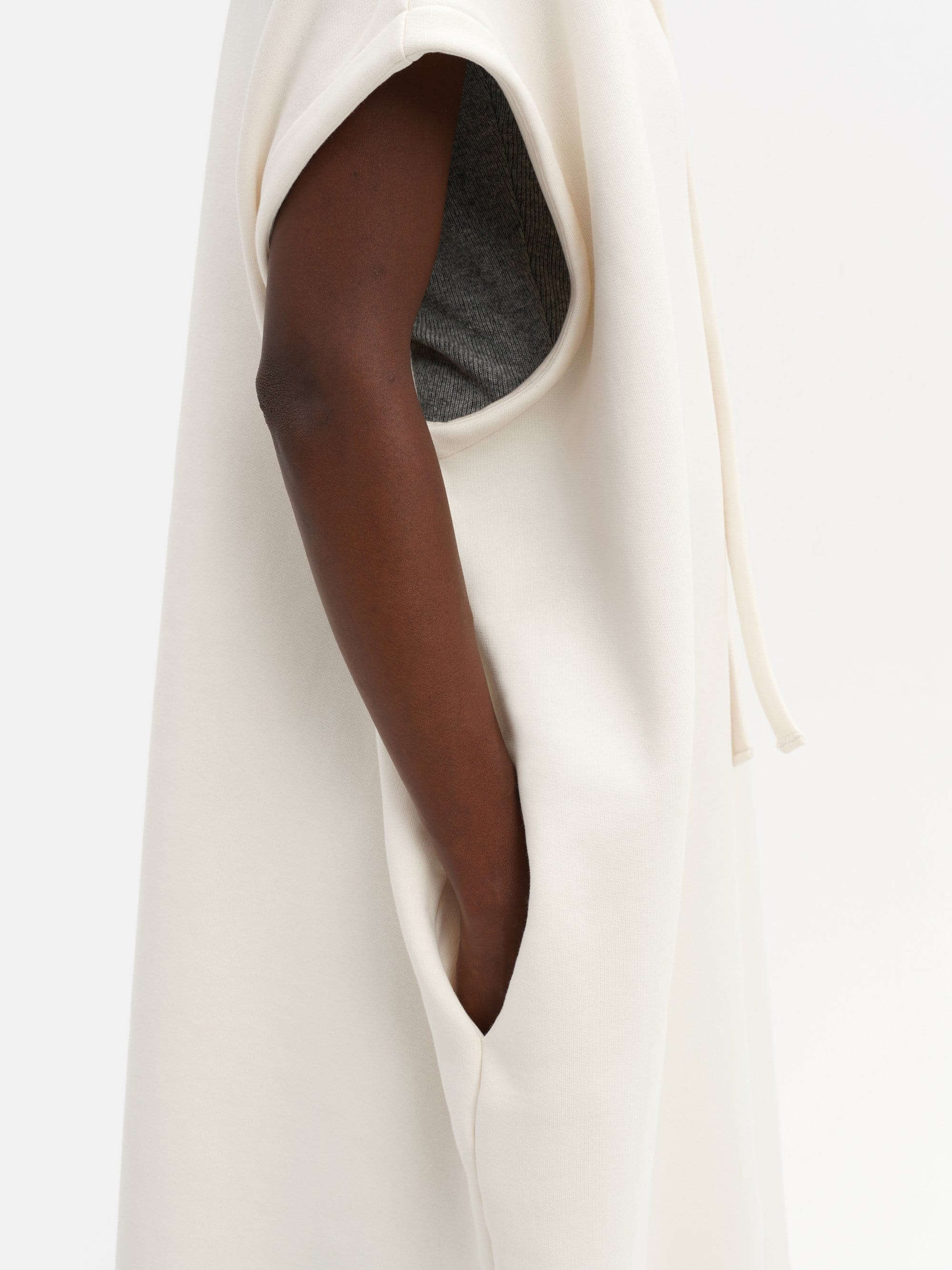 Sleeveless Hooded Dress White