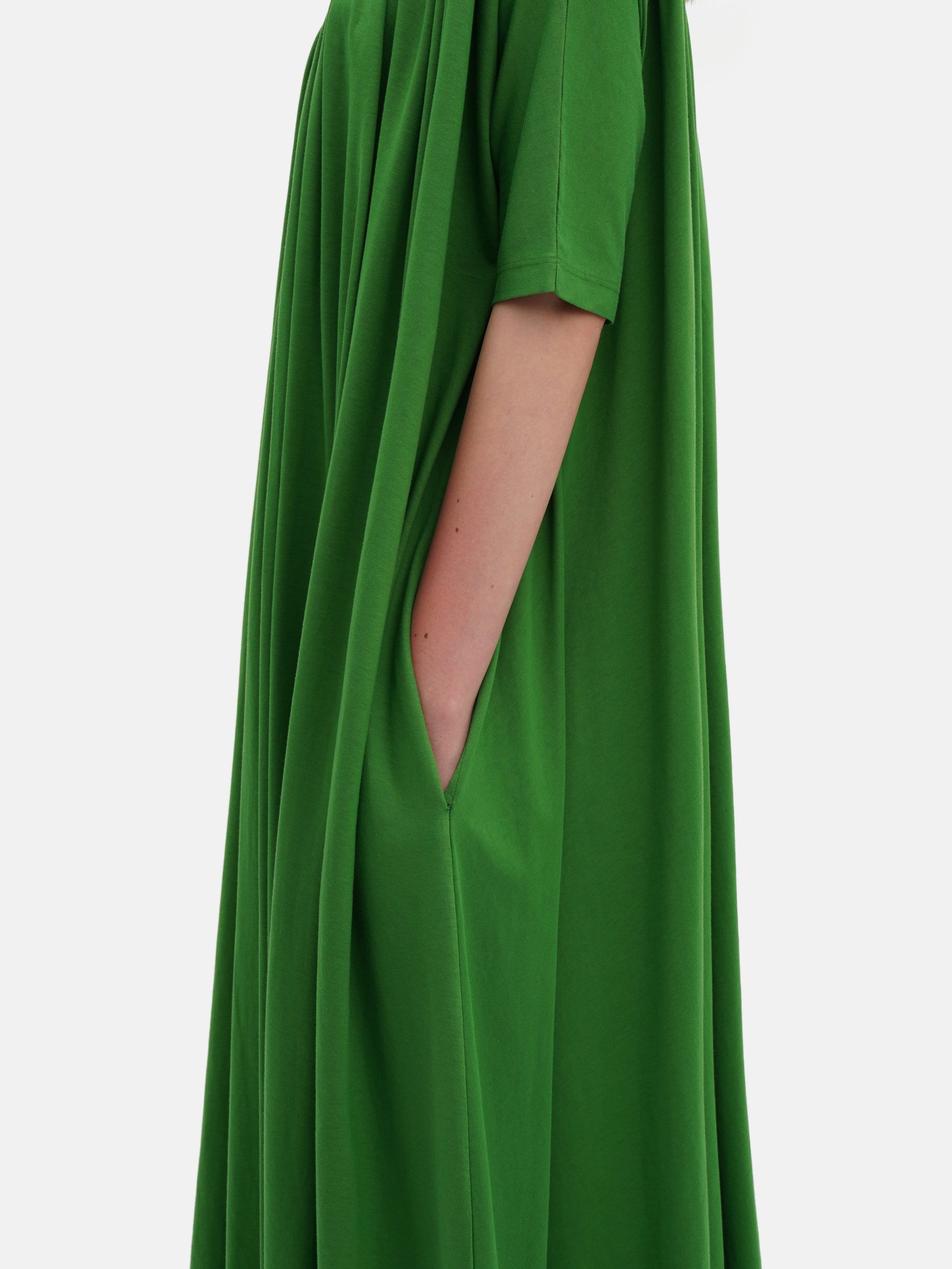 Gathered Jersey Dress Green