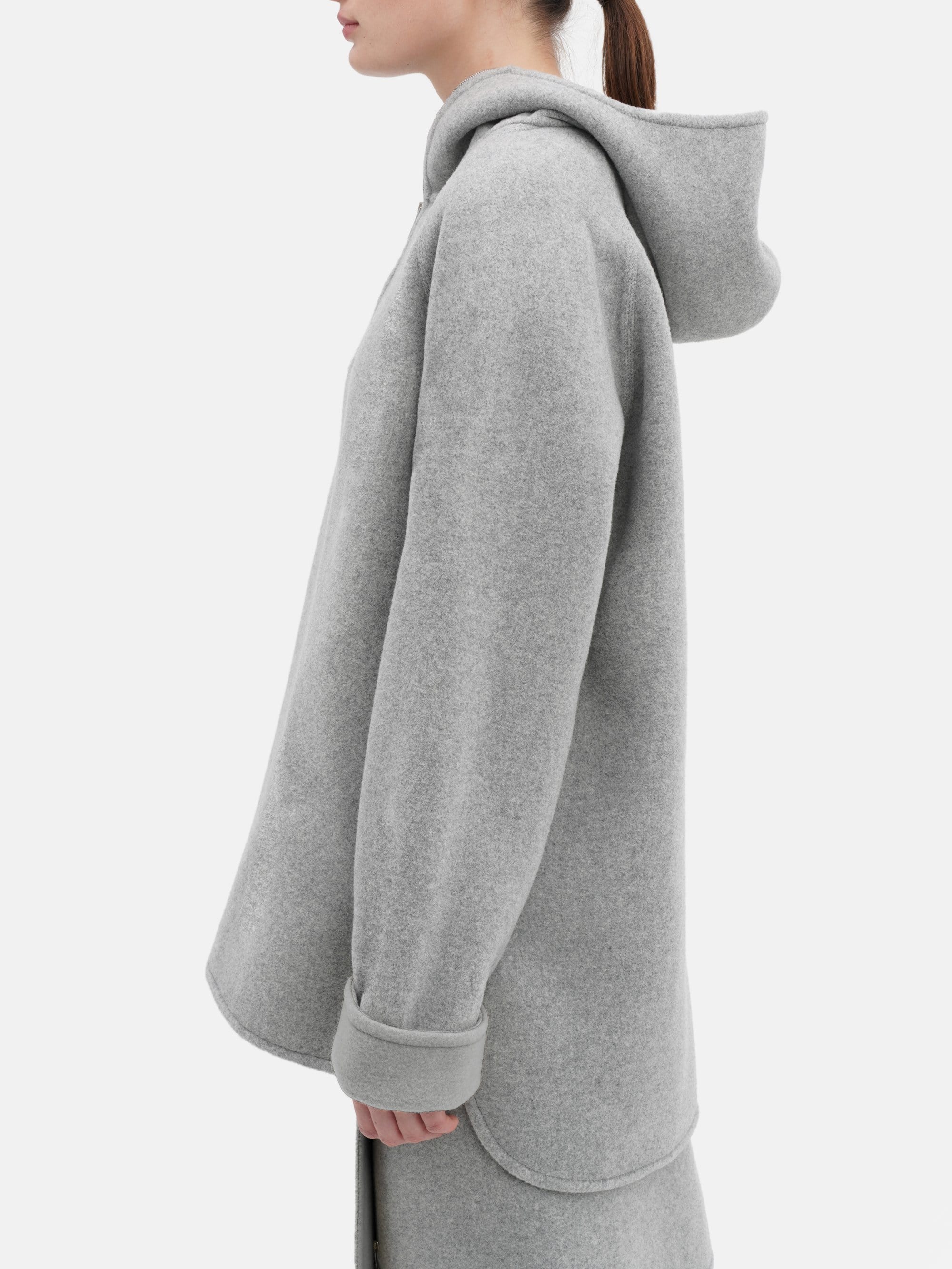 Double Face Wool Anorak Grey