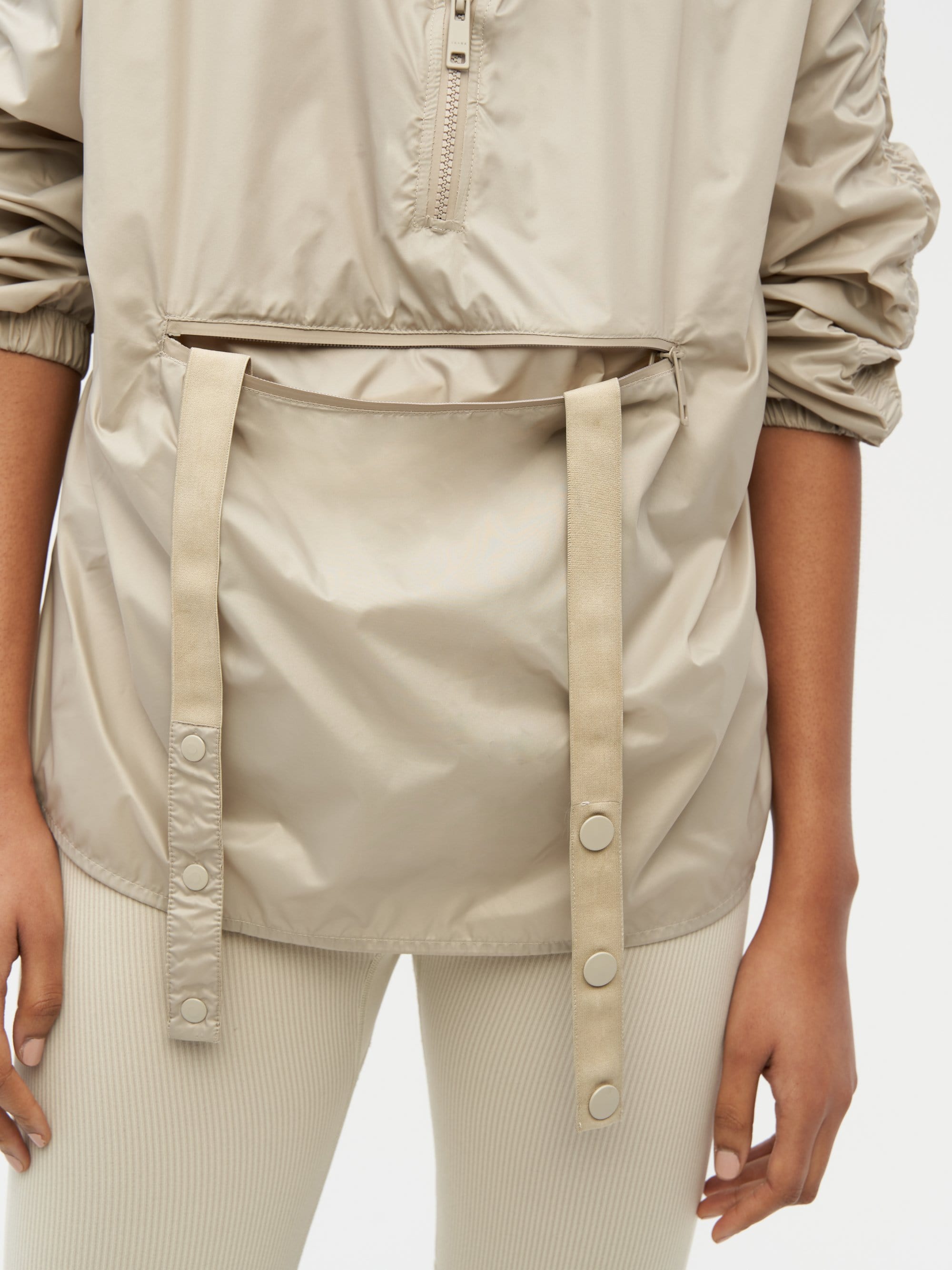 Ruched Short Anorak Neutral