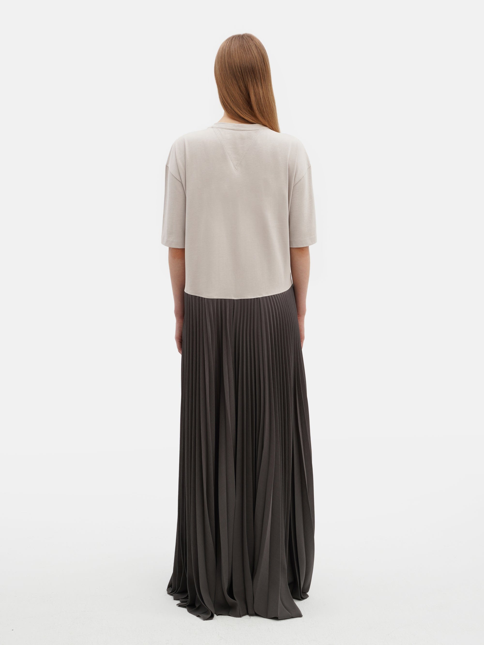 Crushed Bra Maxi Dress Grey