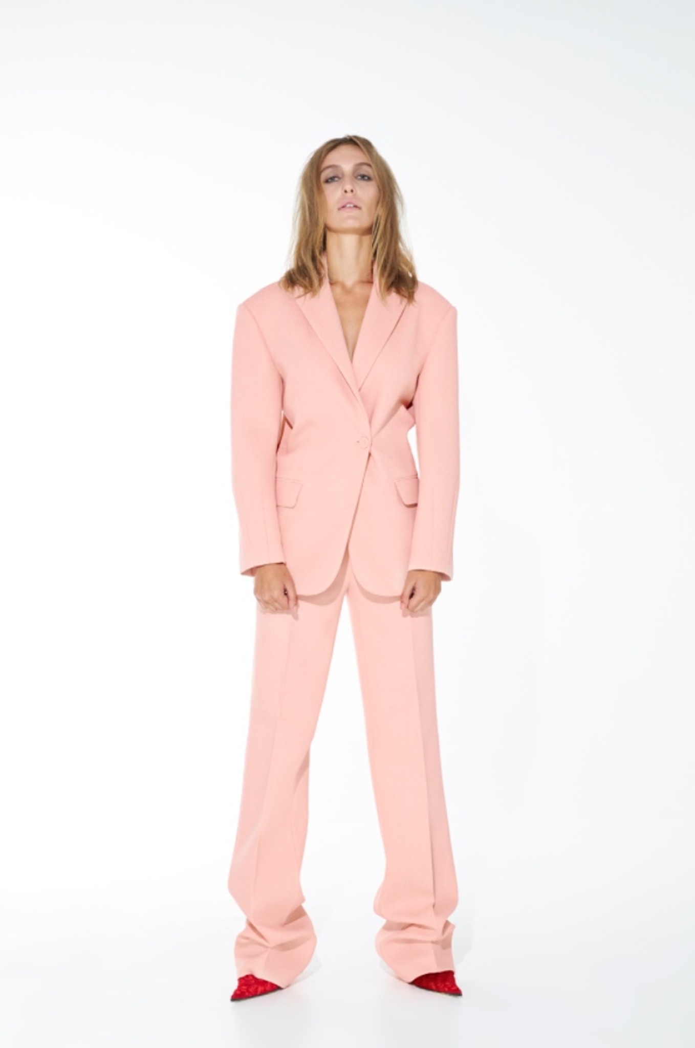 SEASHELL TAILORED BLAZER - Seashell Pink
