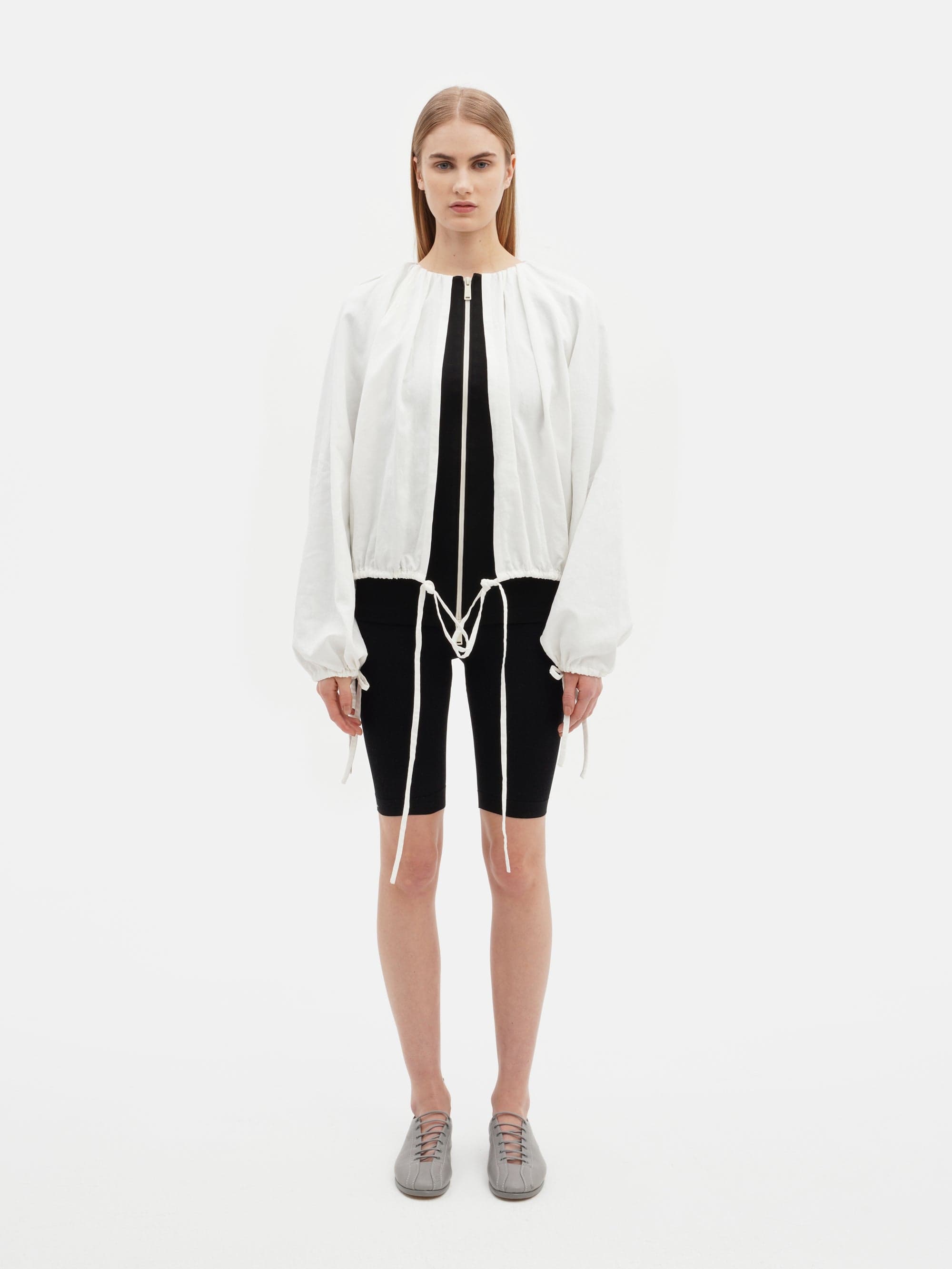 Double Layer Balloon Jacket White