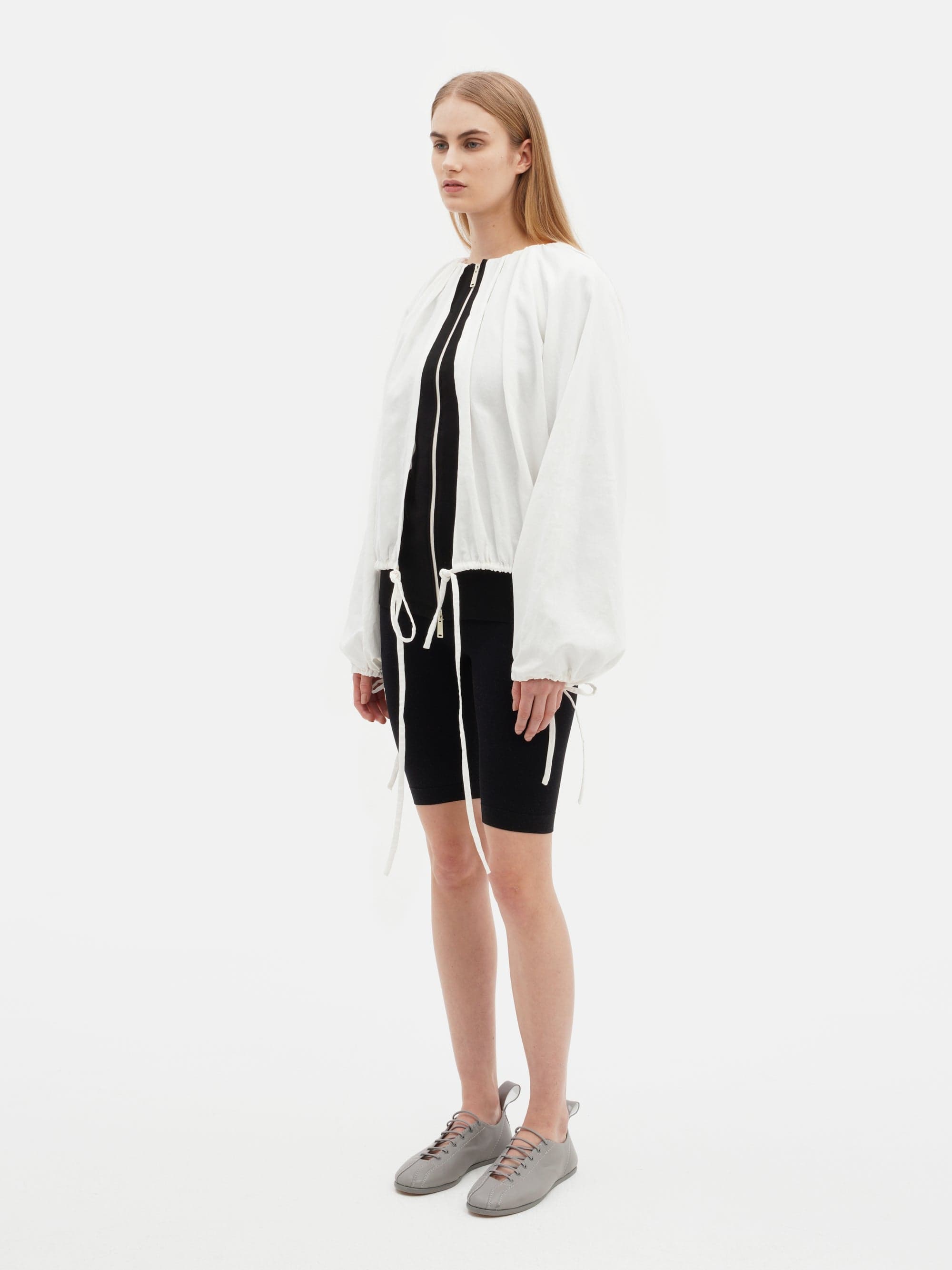 Double Layer Balloon Jacket White