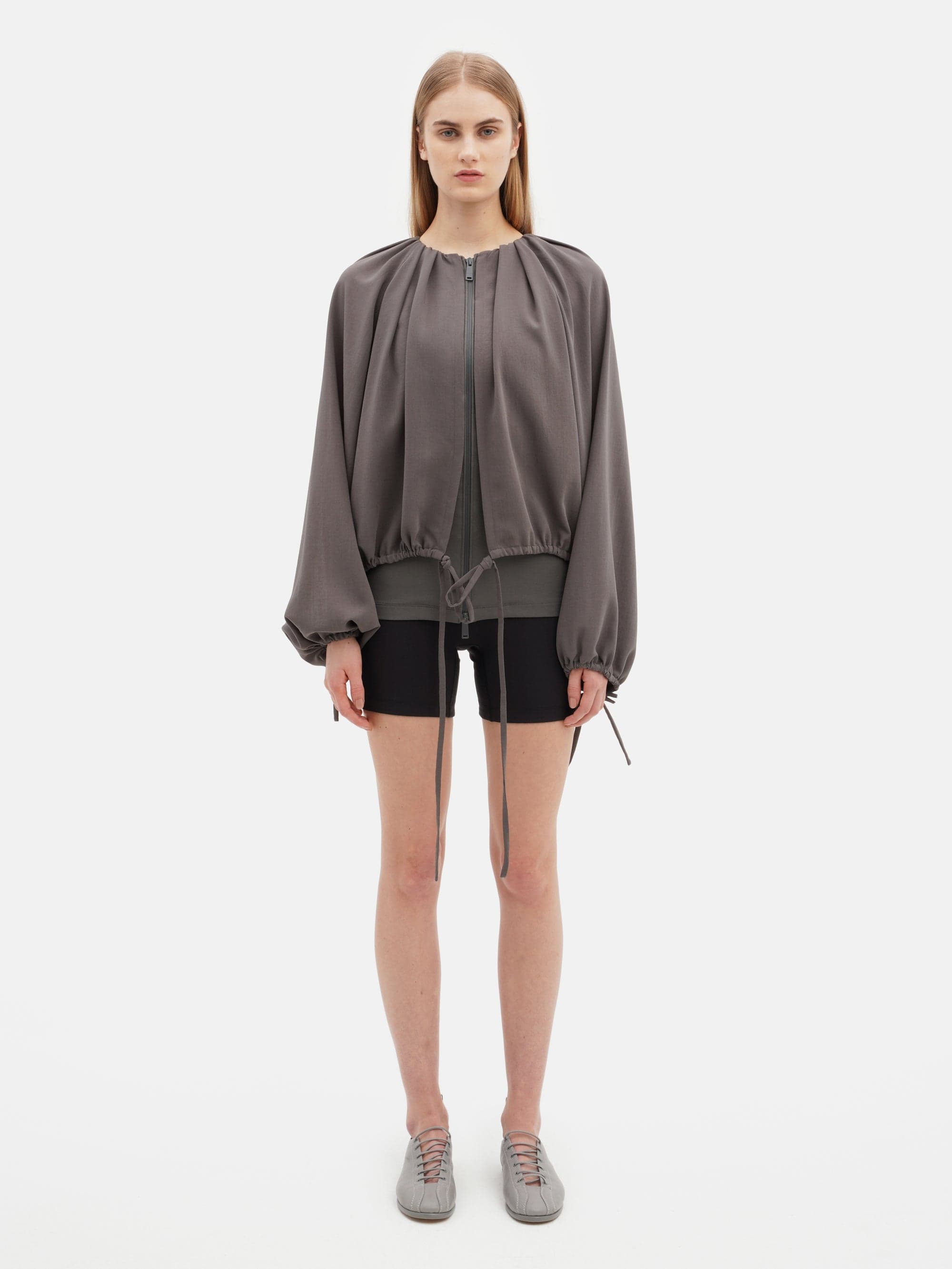Double Layer Balloon Jacket Grey