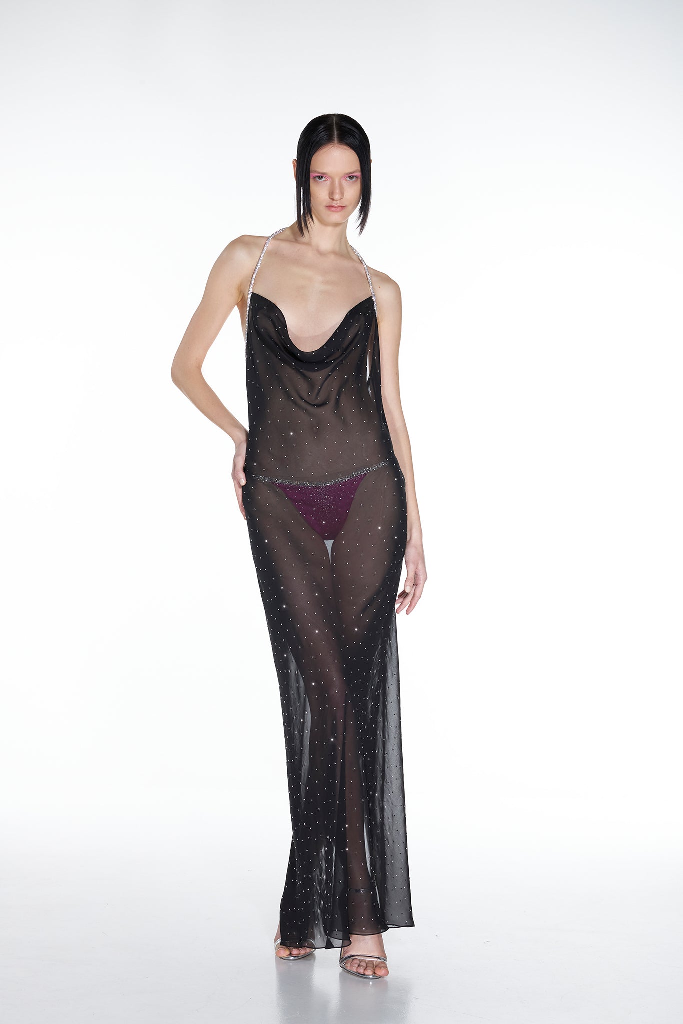 PARIS CHIFFON DRESS - Black