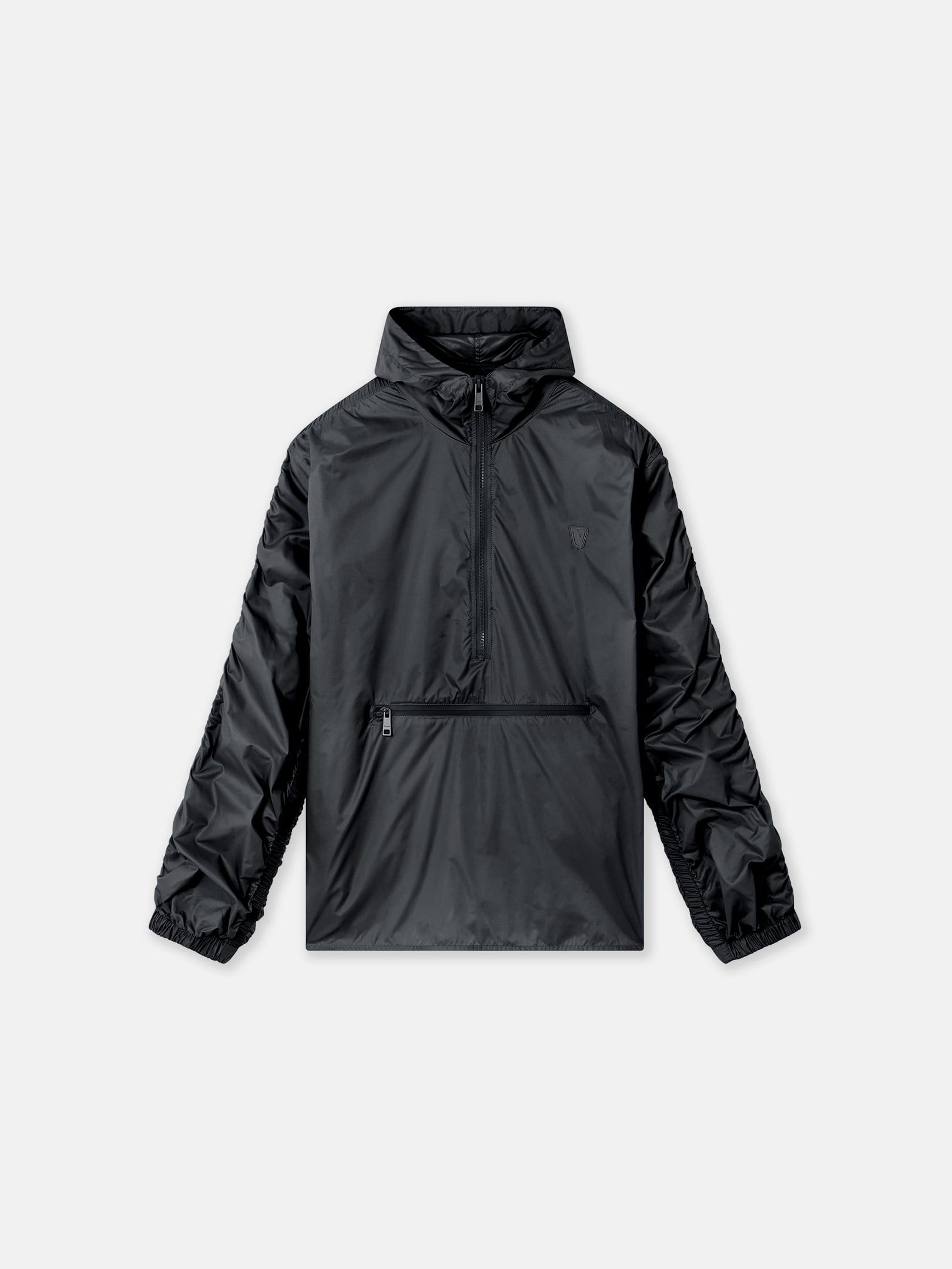 Ruched Short Anorak Black