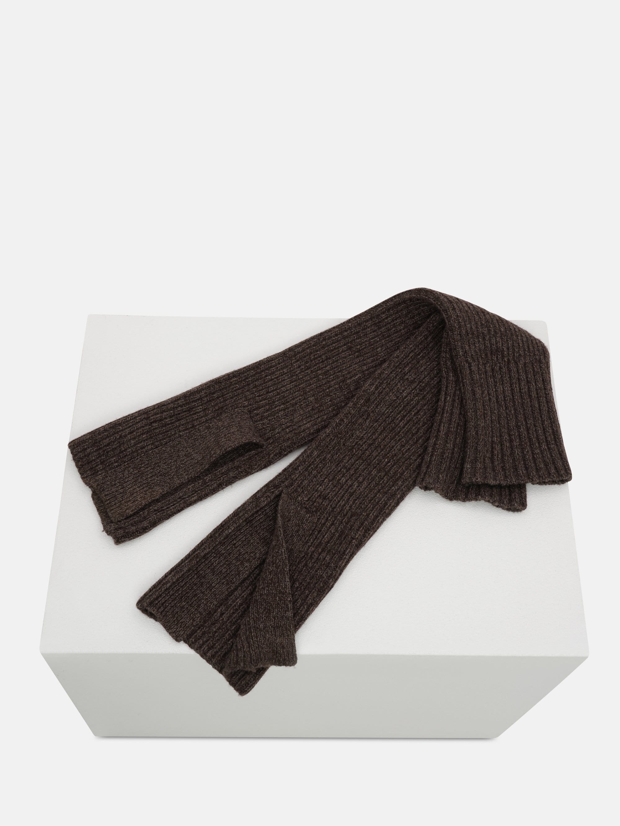 Heavy Rib Knit Leg Warmer Dark Brown