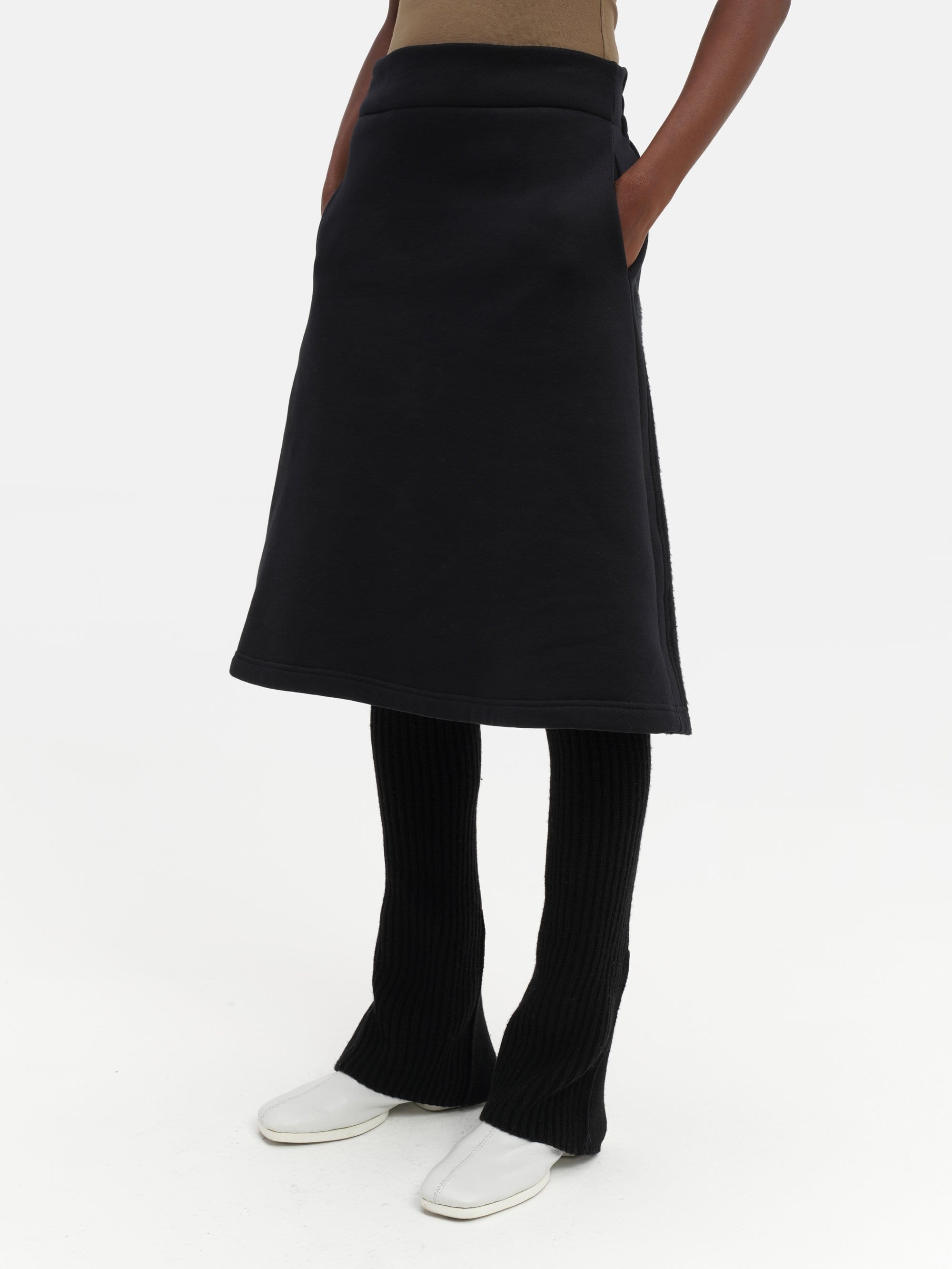 Heavy Rib Knit Leg Warmer Black