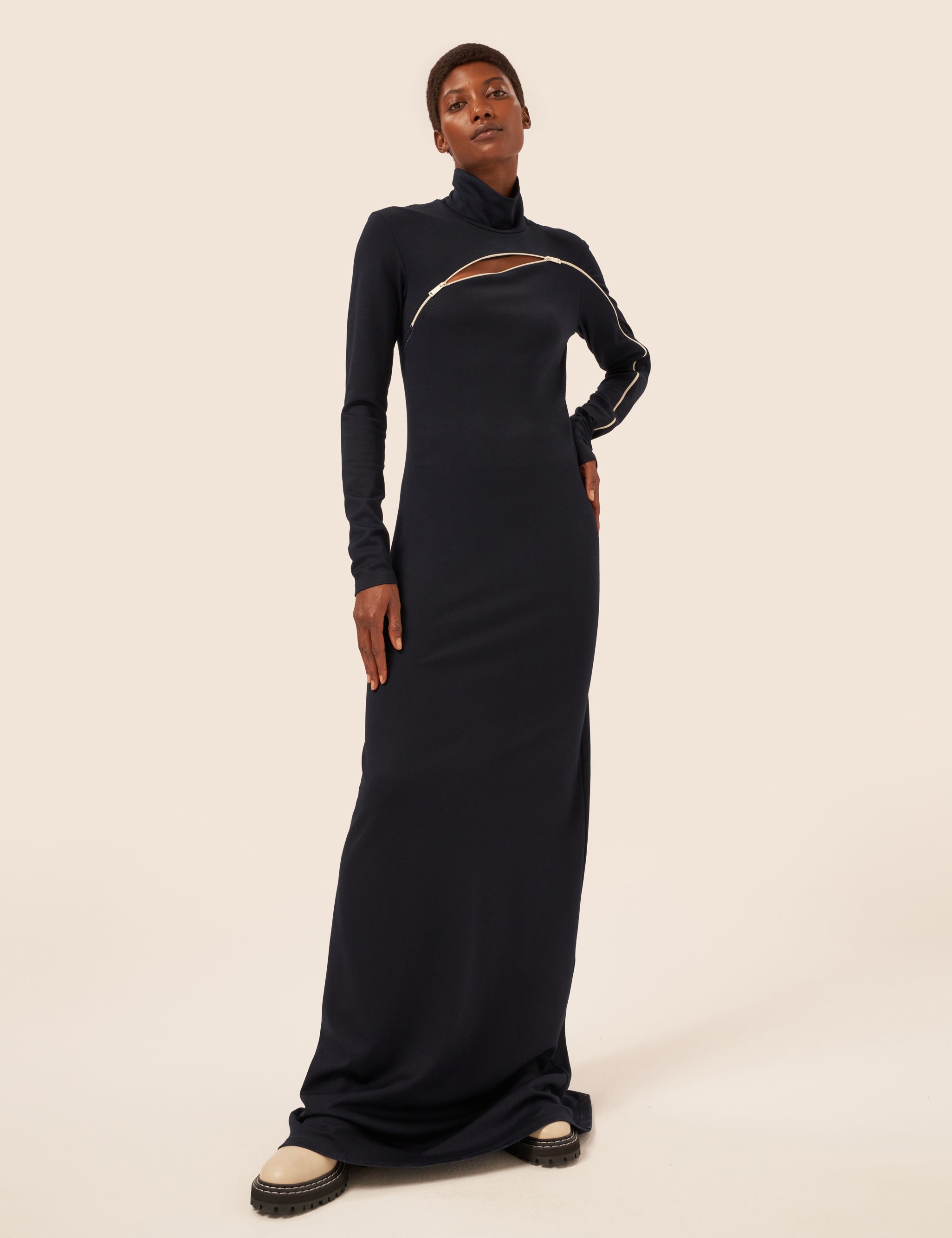 Long Sleeve Zip Dress