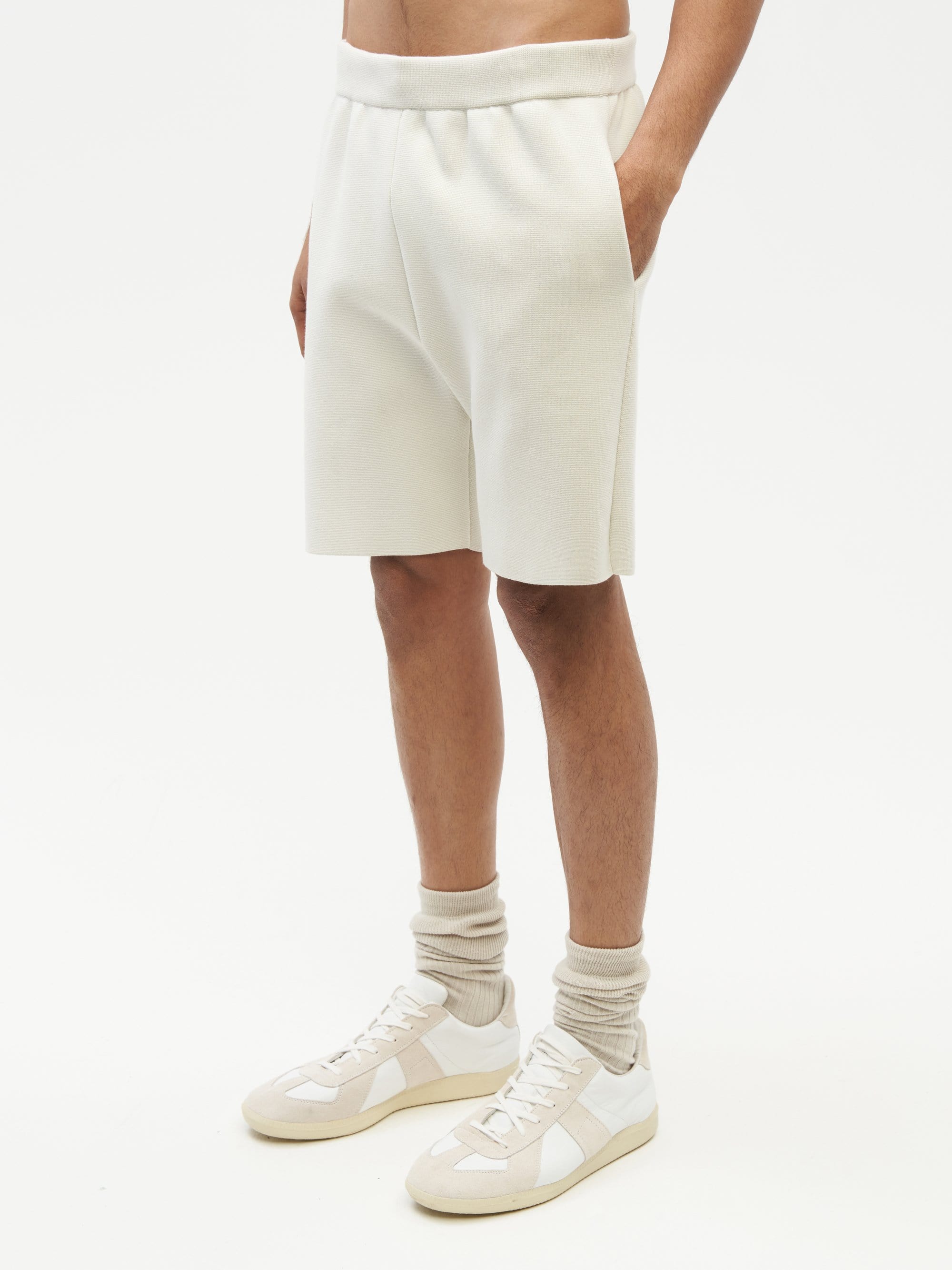 Essential Knit Shorts White