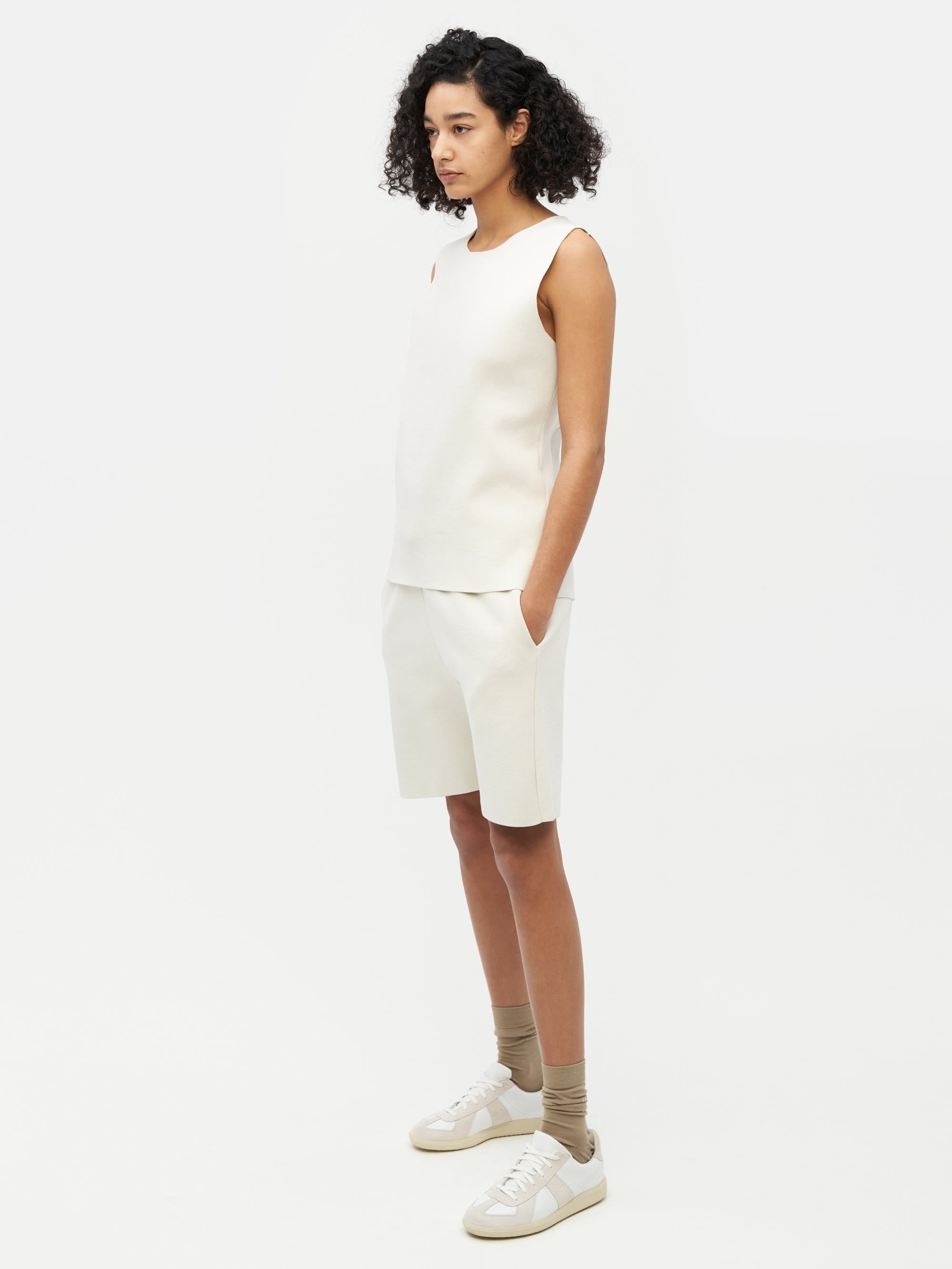 Essential Knit Shorts White