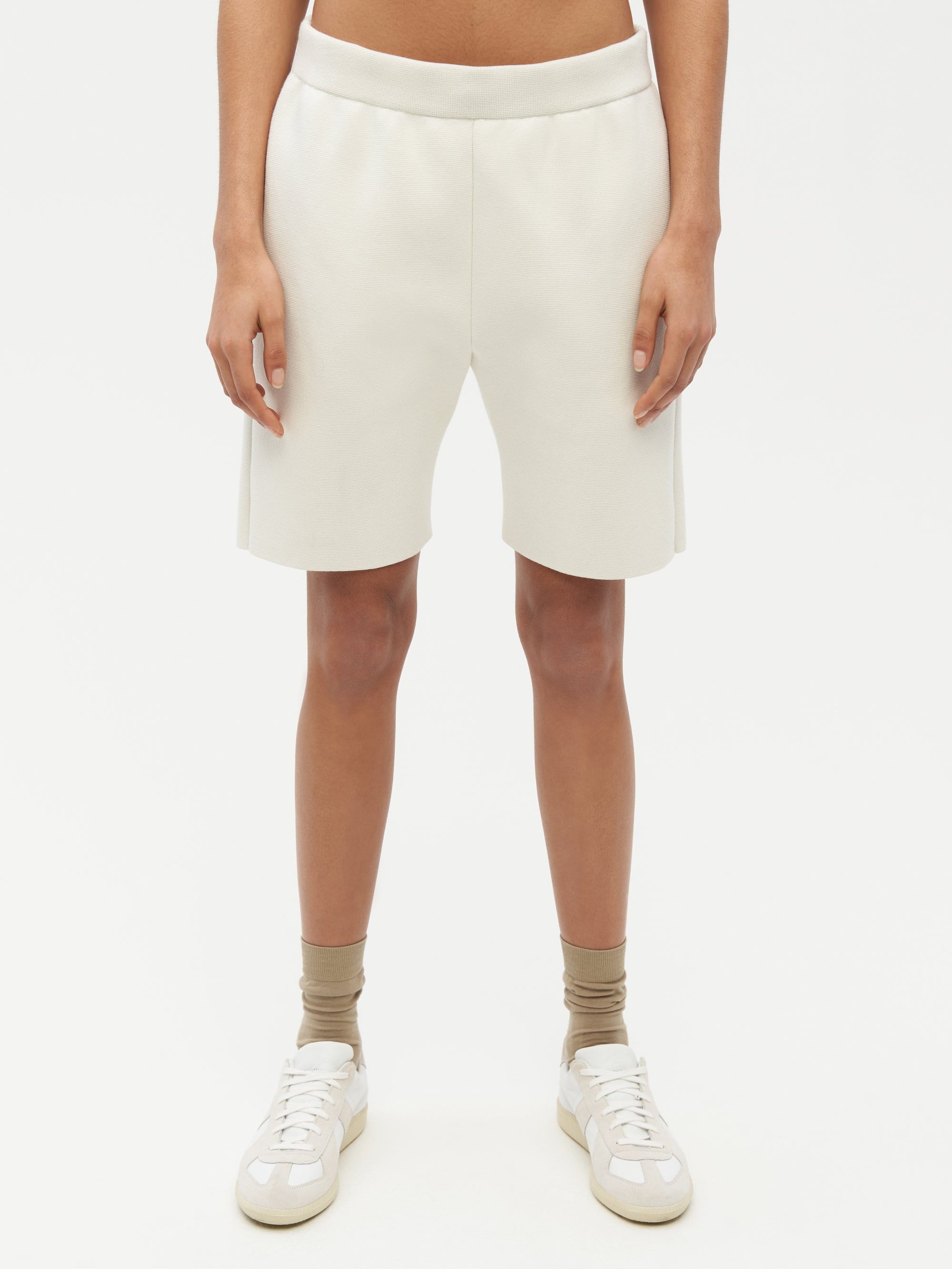 Essential Knit Shorts White
