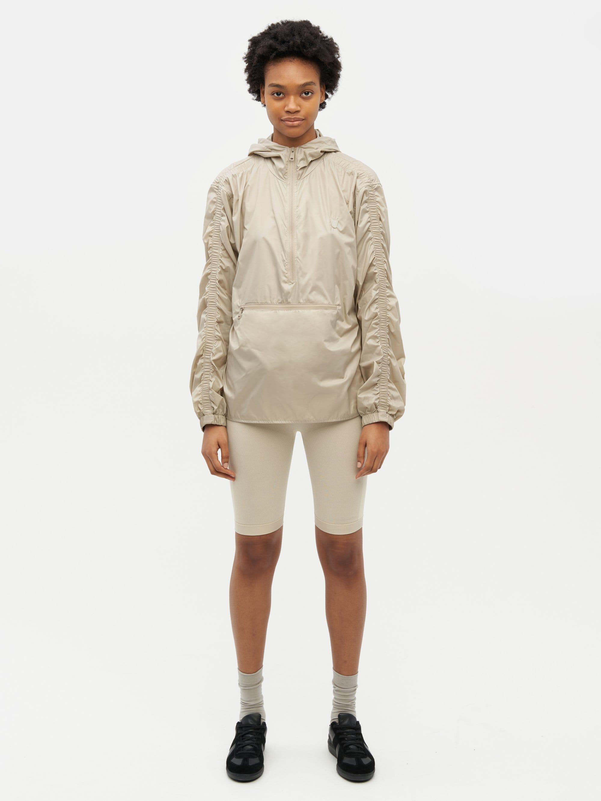 Ruched Short Anorak Neutral