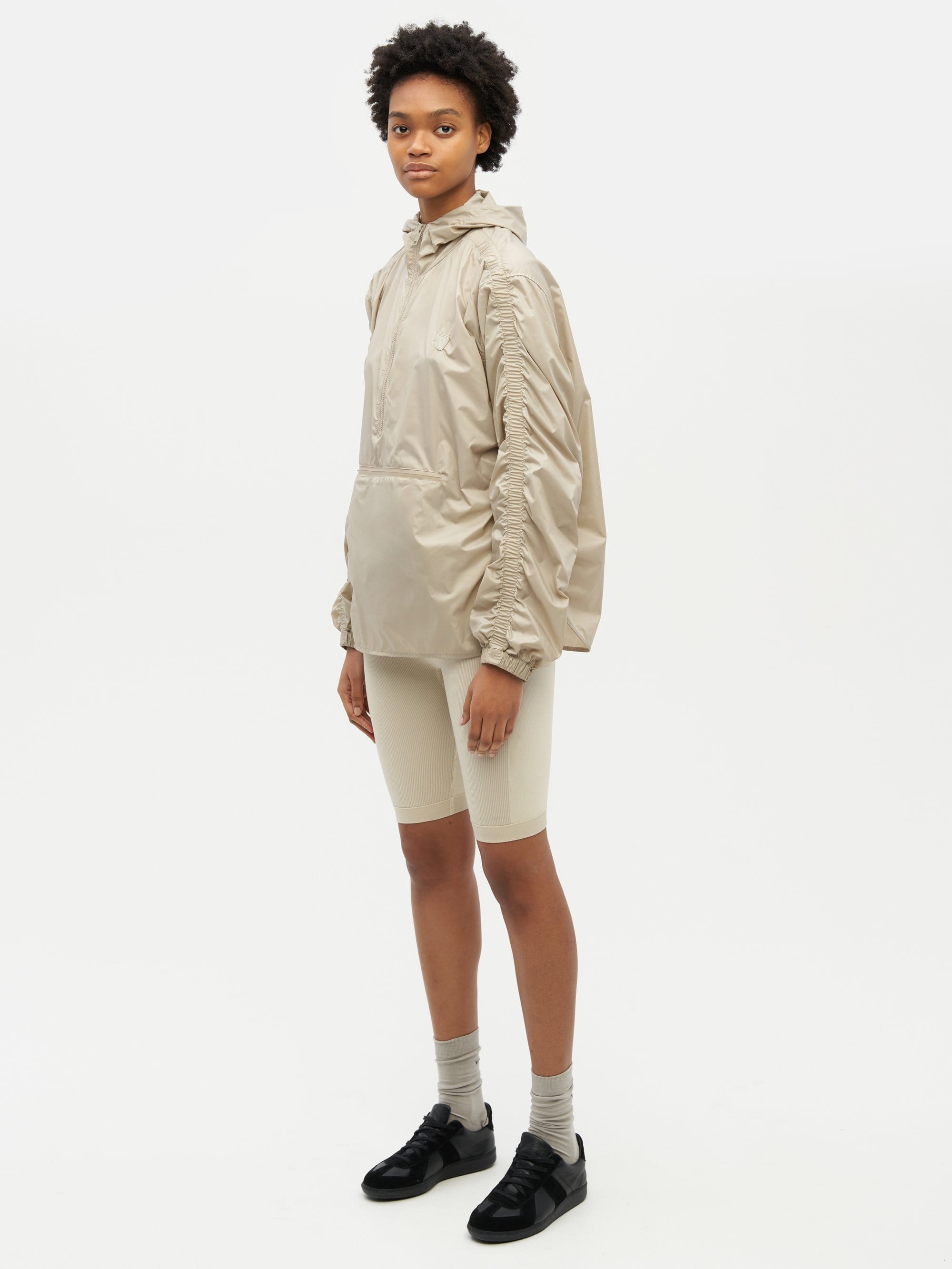 Ruched Short Anorak Neutral