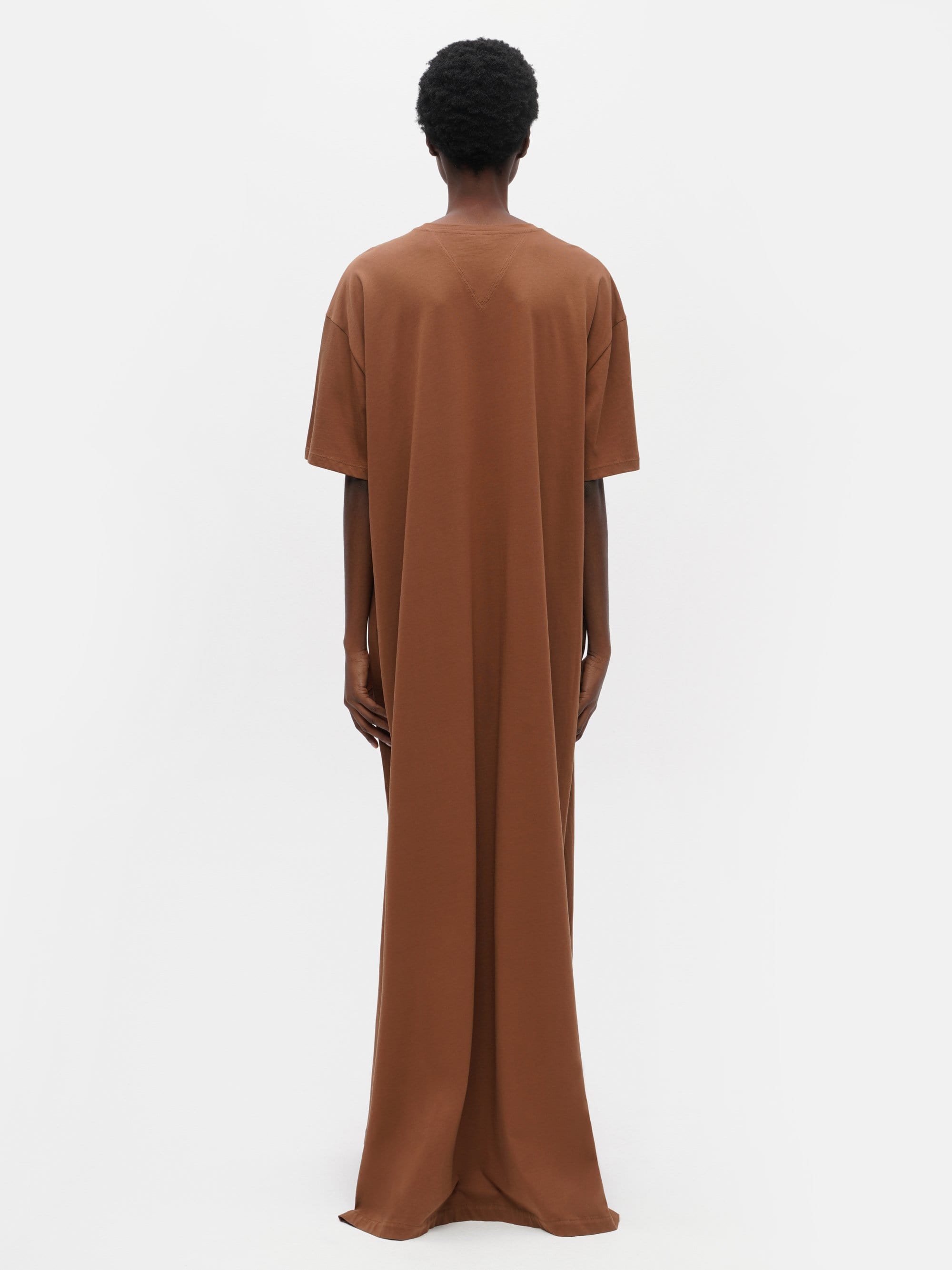Long Oversized T-Shirt Dress Brown