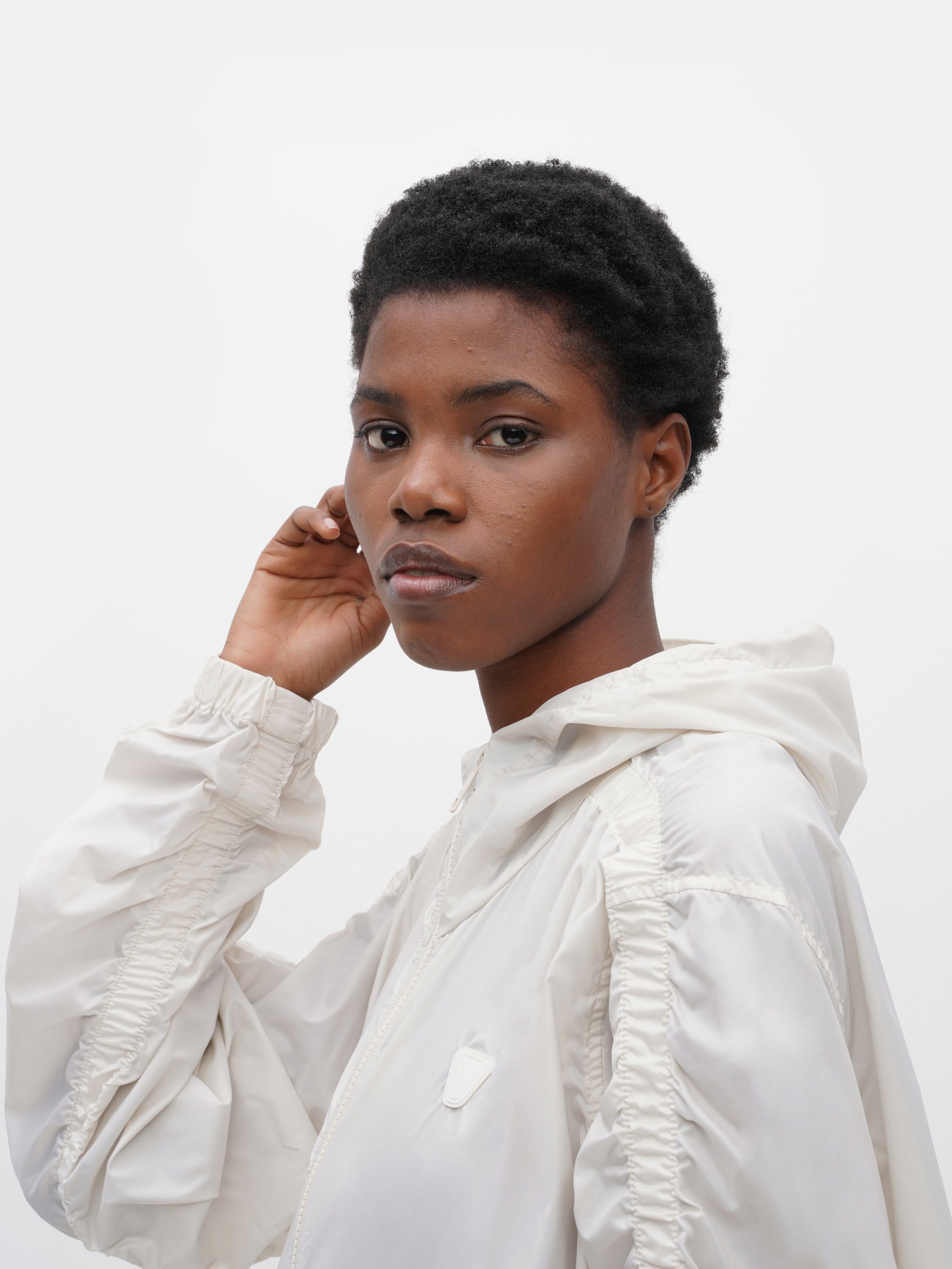Ruched Anorak Ivory