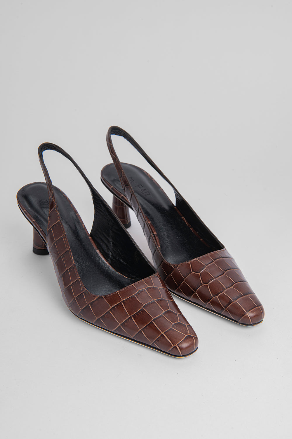 Diana Nutella Croco Embossed Leather