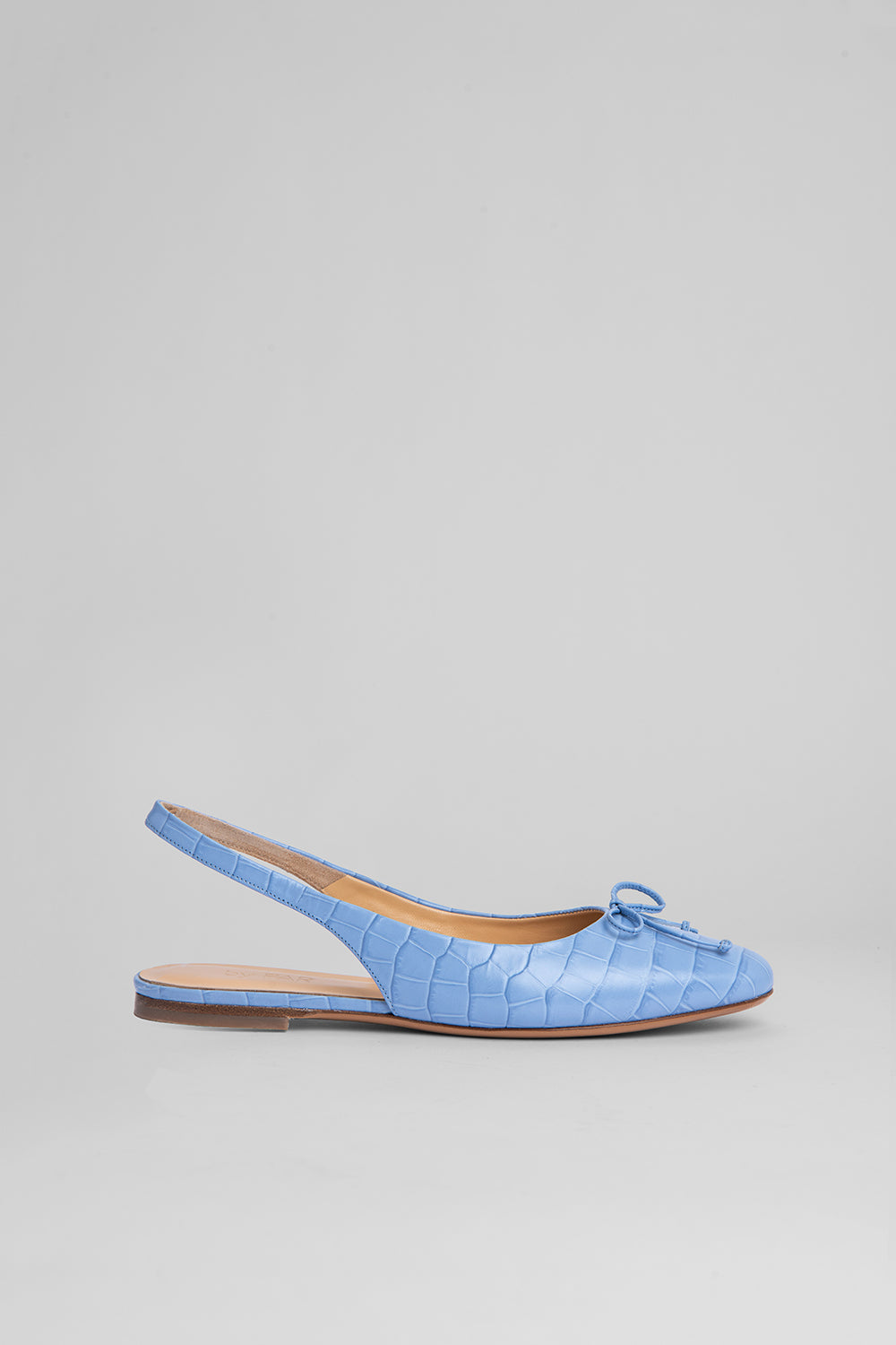 Toni Sky Blue Croco Embossed Leather